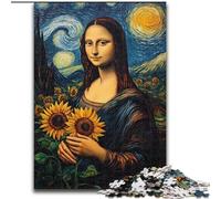 1000 Piece Jigsaw Puzzles for Teenagers Mona Lisa Sunflower, Suitable for Ages 14 And Up Home Decor Deal As Gifts for The Whole Family (size 26x38cm)