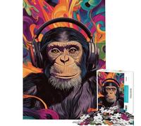 1000 Piece Jigsaw Puzzles for Teenagers Monkey Beats Jigsaw Puzzles for Adults Stress Reliever Parent-child Interaction Birthday Present, Gifts, (Size 38x52cm)