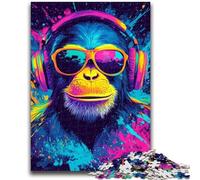 1000 Piece Jigsaw Puzzles for Teenagers Monkey Wearing Glasses Challenging Game And Family Play Educational Game for Birthday, Chrismas 26x38cm