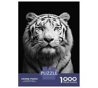 1000 Piece Jigsaw Puzzles for Teenagers Monochrome Tiger Portrait Adult Jigsaw Puzzle Toy Wall Decor Wall Art Unique Birthday And Gifts 38x26cm/1000pcs