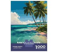 1000 Piece Jigsaw Puzzles for Teenagers Montego Bay Jamaica Tropical Beach Adult Jigsaw Puzzle Brain Teaser Game Difficult Challenge Unique Birthday And Gifts 52x38cm/1000pcs
