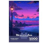 1000 Piece Jigsaw Puzzles for Teenagers Montevideo Uruguay Sunset Cityscape Jigsaw for Adults Hands-on Game Pattern Assembly for Birthday, Chrismas 38x26cm/1000pcs