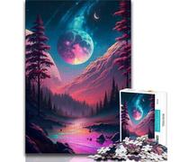1000 Piece Jigsaw Puzzles for Teenagers Moonlight in The River 1000 Piece Puzzle,Challenging Family Activity Games DIY Toy for Home Wall Decor Gifts 75x50cm