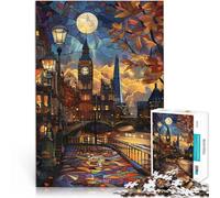 1000 Piece Jigsaw Puzzles for teenagers Moonlit London Serenity Spielspielzeug Geburtstagsgeschenk, Geschenke, Wandkunst75x50cm