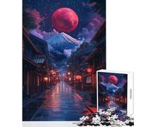 1000 Piece Jigsaw Puzzles for Teenagers Moonlit Streets of Japan Happy Shared Home Activity Thoughtful Festive Present Choice (38x52cm)