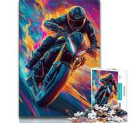 1000 Piece Jigsaw Puzzles for Teenagers Motorcycle Racing Teenager Jigsaw,Birthday Present, Gifts, Wall Art for Age 14 Years Up 75x50cm