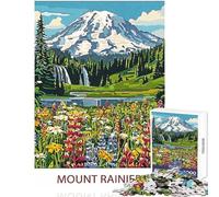 1000 Piece Jigsaw Puzzles for Teenagers Mount Rainier Landscape Happy Shared Home Activity Thoughtful Festive Present Choice (38x26cm)