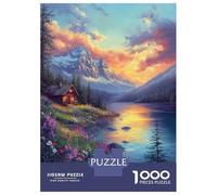1000 Piece Jigsaw Puzzles for Teenagers Mountain Cabin Serenity-1 Puzzle for Adults Relax Games Perfect Decoration Deal As Gifts for The Whole Family 52x38cm/1000pcs