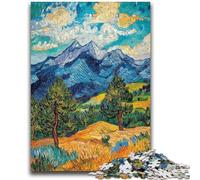 1000 Piece Jigsaw Puzzles for Teenagers Mountain Painting by Night Sky Adult Jigsaw,Family Activity Fun at Home Activities, Birthday Present,Travel Gifts (38x26cm)