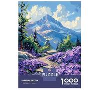 1000 Piece Jigsaw Puzzles for Teenagers Mountain Path with Purple Flowers Puzzle for Adults Relax Games Perfect Decoration Deal As Gifts for The Whole Family 38x26cm/1000pcs