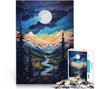 1000 Piece Jigsaw Puzzles for teenagers Mountains at night Spielspielzeug denn eignet sich ideal als Geschenk für die ganze Familie38x26cm