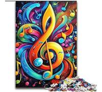 1000 Piece Jigsaw Puzzles for Teenagers Musical Symbols, Help The Brain Exercise Addictive Toys to Cultivate Patience Perfect Decoration 50x75cm
