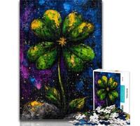 1000 Piece Jigsaw Puzzles for Teenagers Mysterious Four-Leaf Clover Puzzles,Decompressing Intellectual Educational Toy Perfect Decoration 26x38cm