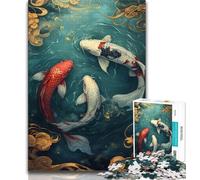 1000 Piece Jigsaw Puzzles for Teenagers Mysterious Koi,Learning Educational Toys Family Games Unique Birthday And Gifts (75x50cm)