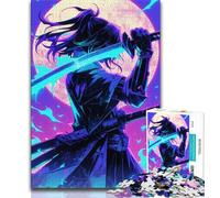 1000 Piece Jigsaw Puzzles for Teenagers Mysterious Ninja Samurai,Stress Reliever Staycation Kill Time Enhance Love between Couples 75x50cm