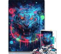 1000 Piece Jigsaw Puzzles for Teenagers Mysterious Tiger Puzzles,Educational Games Home Decoration Birthday Present, Gifts, Wall Art 26x38cm