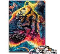 1000 Piece Jigsaw Puzzles for Teenagers Mysterious Tiger Staycation Kill Time with Fully Interlocking Randomly Shaped Pieces 38x26cm