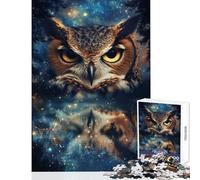 1000 Piece Jigsaw Puzzles for Teenagers Mystic Owl's Gaze Happy Shared Home Activity Thoughtful Festive Present Choice (50x75cm)