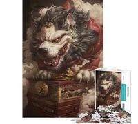 1000 Piece Jigsaw Puzzles for Teenagers Mythical Wolf Guardian Adult Puzzles Hands-on Game Stress Reliever Unique Birthday And Gifts (Size 38x26cm)