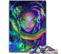1000 Piece Jigsaw Puzzles for Teenagers Neon Anime Snake Girl Adult Puzzles,Learning Educational Toys Family Games Unique Birthday And Gifts (50x75cm)