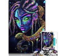 1000 Piece Jigsaw Puzzles for Teenagers Neon Anime Snake Girl Teenager Jigsaw,Birthday Present, Gifts, Wall Art for Age 14 Years Up 75x50cm