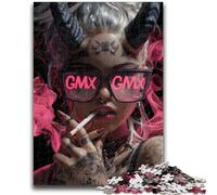 1000 Piece Jigsaw Puzzles for Teenagers Neon Demon Girl 1000 Piece Puzzle,Challenging Family Activity Games DIY Toy for Home Wall Decor Gifts (26x38cm)