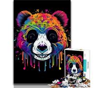 1000 Piece Jigsaw Puzzles for Teenagers Neon Panda Adult Puzzles,Stress Reliever Difficult Challenge Unique Home Decor And Gifts 38x26cm
