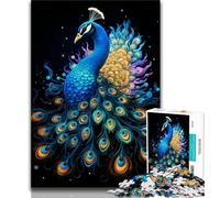 1000 Piece Jigsaw Puzzles for Teenagers Neon Peacock 1000 Piece Puzzle,Educational Family Game Suitable for Desktop Decoration 75x50cm