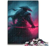 1000 Piece Jigsaw Puzzles for Teenagers Neon Samurai Warrior War Challenging Game Toys for Is Ideal As A Gift for The Whole Family 50x75cm