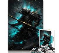 1000 Piece Jigsaw Puzzles for Teenagers Neon Samurai Warrior War,Challenging To Complete But Fun And Humorous Birthday Present,Gifts,Wall Art (75x50cm)