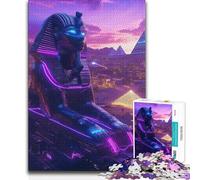 1000 Piece Jigsaw Puzzles for Teenagers Neon Sphinx Brainteaser Family Games Home Decoration Secret Santa Gifts (38x26cm)