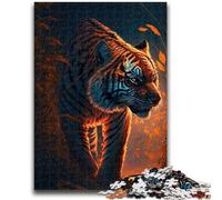 1000 Piece Jigsaw Puzzles for Teenagers Neon Tiger Challenging Game Toys for Is Ideal As A Gift for The Whole Family 50x75cm