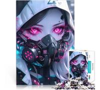 1000 Piece Jigsaw Puzzles for teenagers Neon Tokyo Futuristic Girl DIY-Spielzeug mit passendem Poster und Quizblatt38x26cm
