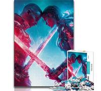 1000 Piece Jigsaw Puzzles for Teenagers Neon Warriors 1000 Piece Puzzle,Educational Family Game Suitable for Desktop Decoration 26x38cm