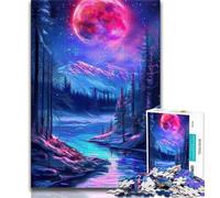 1000 Piece Jigsaw Puzzles for Teenagers Neon Winter Nature 1000 Pieces for Teenagers,Staycation Kill Time with Matching Poster And Trivia Sheet (size 75x50cm)