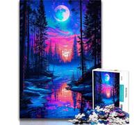 1000 Piece Jigsaw Puzzles for Teenagers Neon Winter Nature Puzzles for Teenagers,Decompressing Intellectual Educational Toy Birthday Gift (size 38x26cm)