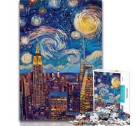 1000 Piece Jigsaw Puzzles for Teenagers New York Night Sky 1000 Piece Jigsaw,Quiz Game Wall Decoration Unique Birthday And Xmas Gifts (size 75x50cm)
