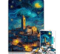 1000 Piece Jigsaw Puzzles for Teenagers Night Sky City Cityscape,Educational Games Home Decoration Birthday Present,Gifts,Wall Art (38x26cm)