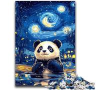1000 Piece Jigsaw Puzzles for Teenagers Night Sky Panda 1000 Pieces for Adults,Educational Games Wall Decoration Unique Birthday And Xmas Gifts (38x26cm)