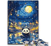 1000 Piece Jigsaw Puzzles for Teenagers Night Sky Panda Help The Brain Exercise Addictive Toys to Cultivate Patience Perfect Decoration 50x75cm
