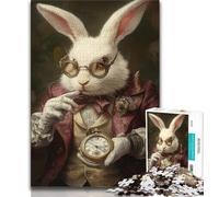 1000 Piece Jigsaw Puzzles for Teenagers Noble Rabbit, Train Your Brain And Hands,Birthday Present, Gifts, Wall Art for Ages 14+ 38x26cm