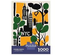 1000 Piece Jigsaw Puzzles for Teenagers NYC Cityscape Illustration Jigsaw for Adults Relax Games Hand Speed Race Deal As Gifts for The Whole Family 52x38cm/1000pcs
