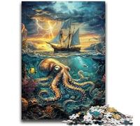 1000 Piece Jigsaw Puzzles for Teenagers Ocean Octopus Jigsaw,Educational Games Home Decoration Suitable for Desktop Decoration (38x26cm)