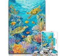 1000 Piece Jigsaw Puzzles for Teenagers Ocean Turtle 1000 Piece Jigsaw,Family Activity Fun at Home Activities, Birthday Present,Travel Gifts (size 38x26cm)