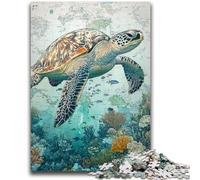 1000 Piece Jigsaw Puzzles for Teenagers Ocean Turtle 1000 Pieces for Adults,Quiz Game Wall Decoration Unique Birthday And Xmas Gifts (26x38cm)