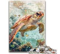 1000 Piece Jigsaw Puzzles for Teenagers Ocean Turtle Challenging Game Toys Deal As Gifts for The Whole Family for Ages 14+ 26x38cm