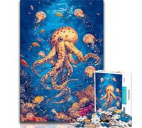 1000 Piece Jigsaw Puzzles for Teenagers Octopus 1000 Pieces for Adults,Educational Games Wall Decoration Unique Birthday And Xmas Gifts 38x26cm