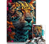 1000 Piece Jigsaw Puzzles for Teenagers Orange Close Up Jaguar 1000 Piece Puzzle,Unique Birthday And Gifts for Age 14 Years Up 38x26cm