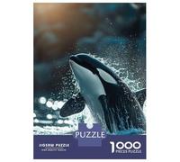 1000 Piece Jigsaw Puzzles for Teenagers Orca Whale Killer Teenager Puzzles Relaxing Games Hand Speed Race Help The Brain Exercise 38x26cm/1000pcs