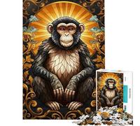 1000 Piece Jigsaw Puzzles for Teenagers Ornate Monkey Portrait Jigsaw Puzzle Fun Games Perfect Decoration Deal As Gifts for The Whole Family (Size 38x52cm)